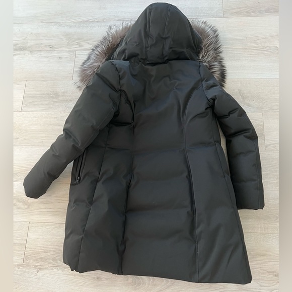 Salma Classic down coat w/ removable silver fur - black - Picture 3 of 7